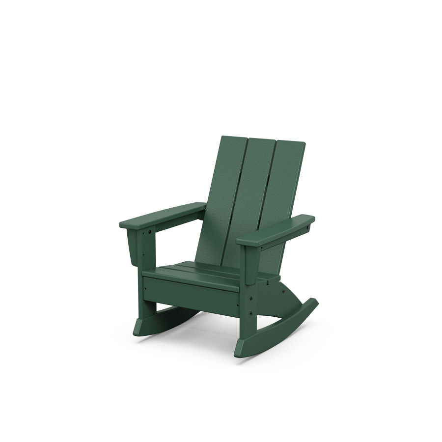 POLYWOOD Kids Modern Adirondack Rocking Chair in Green