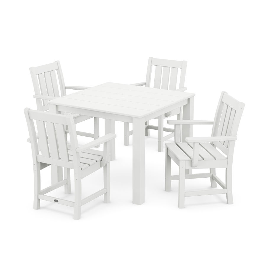 POLYWOOD Oxford 5-Piece Parsons Dining Set in White
