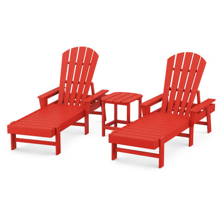 South Beach Chaise 3-Piece Set in Sunset Red