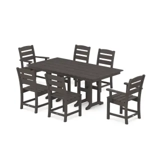 POLYWOOD Lakeside 7-Piece Farmhouse Dining Set in Vintage Finish