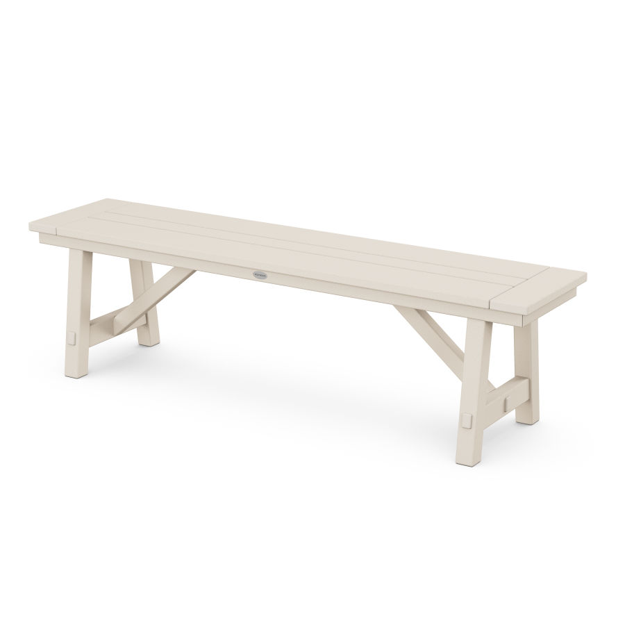 POLYWOOD Rustic Farmhouse 60" Backless Bench in Sand