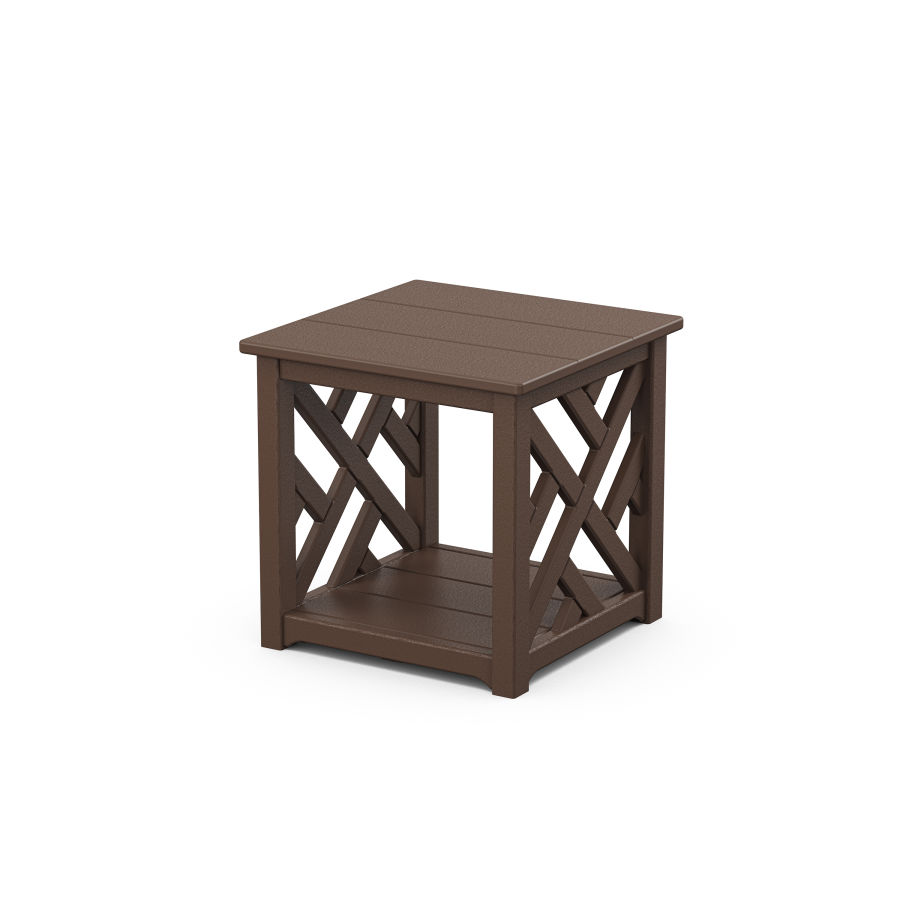 POLYWOOD Chippendale Accent Table in Mahogany