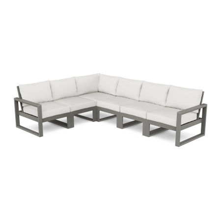 EDGE 6-Piece Modular Deep Seating Set in Slate Grey / Natural Linen