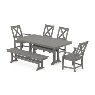 POLYWOOD Braxton 6-Piece Dining Set with Trestle Legs