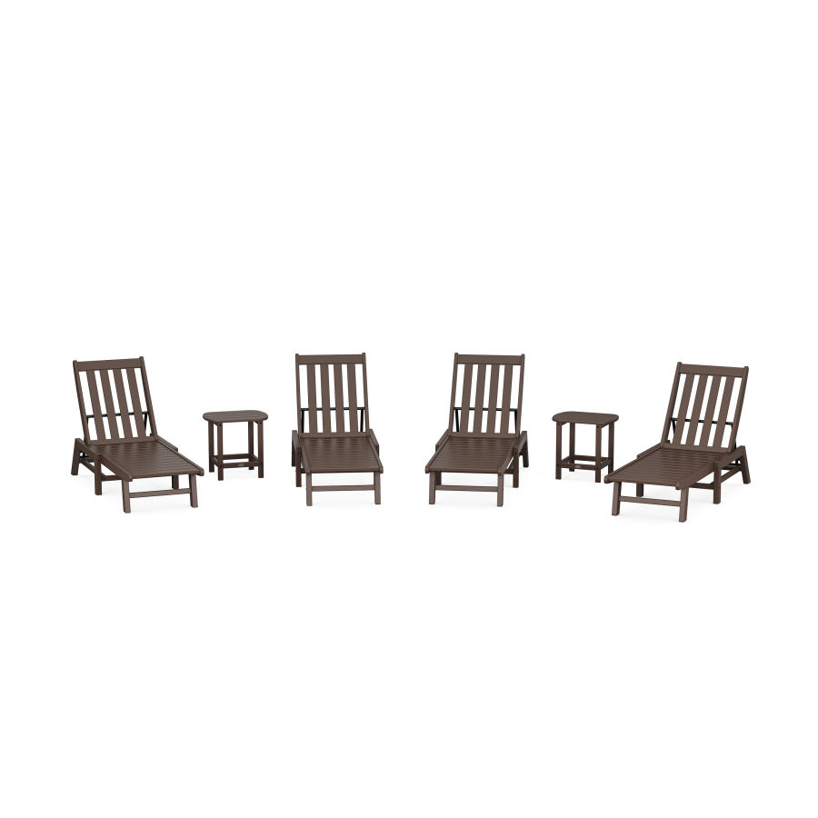 POLYWOOD Vineyard 6-Piece Chaise Set in Mahogany