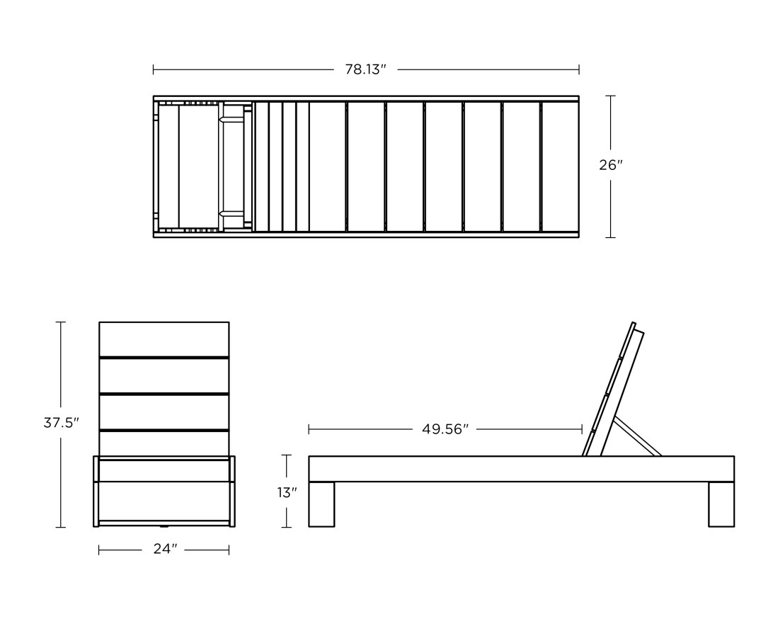 Dimensions for Latitude Chaise Lounge