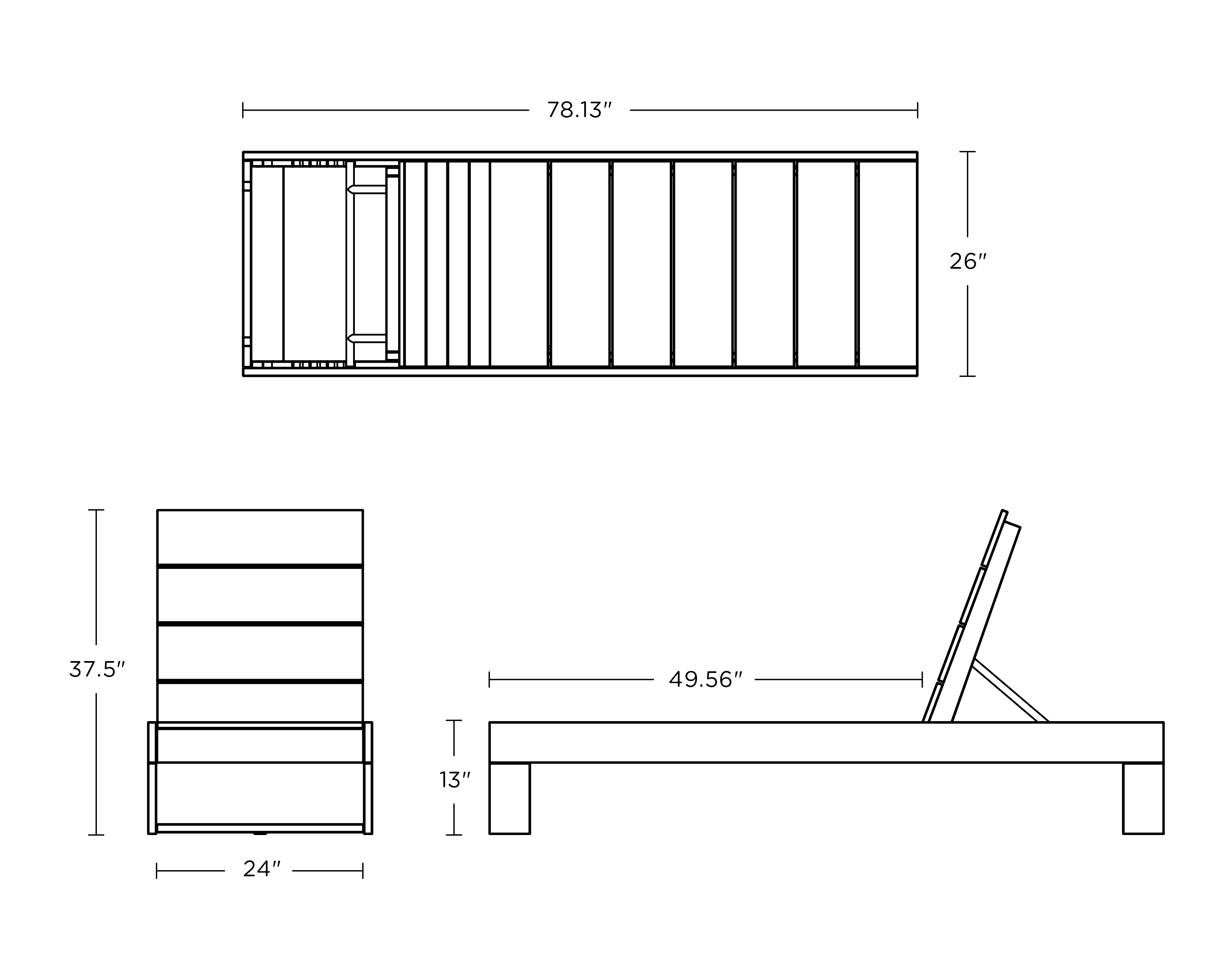Dimensions for Latitude Chaise Lounge