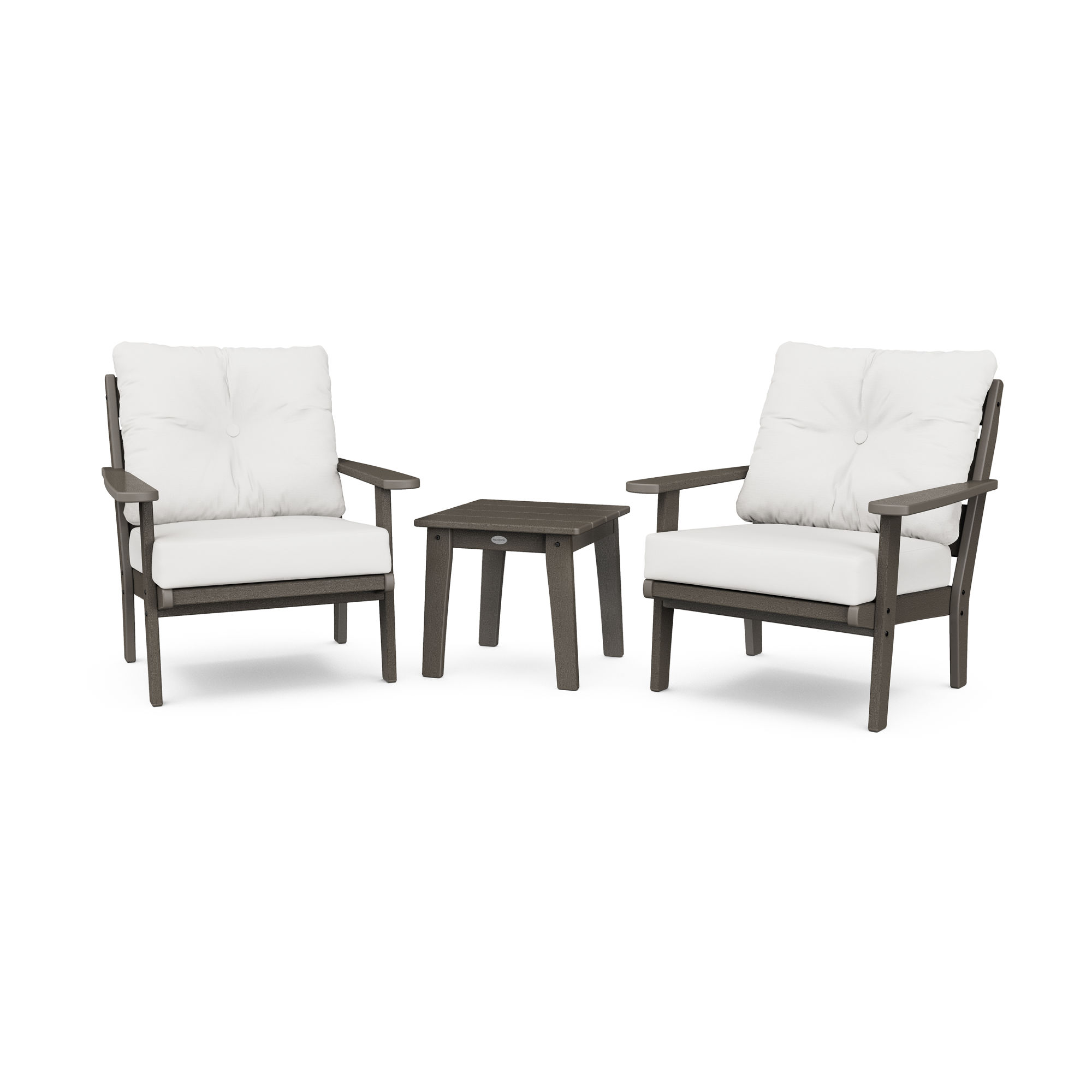 POLYWOODÂ® Lakeside 3-Piece Deep Seating Chair Set in Vintage Finish - PWS518-2-V