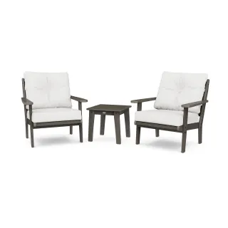 POLYWOOD Lakeside 3-Piece Deep Seating Chair Set in Vintage Finish