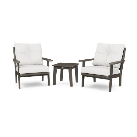 POLYWOOD Lakeside 3-Piece Deep Seating Chair Set in Vintage Finish