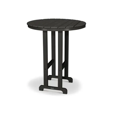 POLYWOOD Classics Round 36" Bar Table in Black