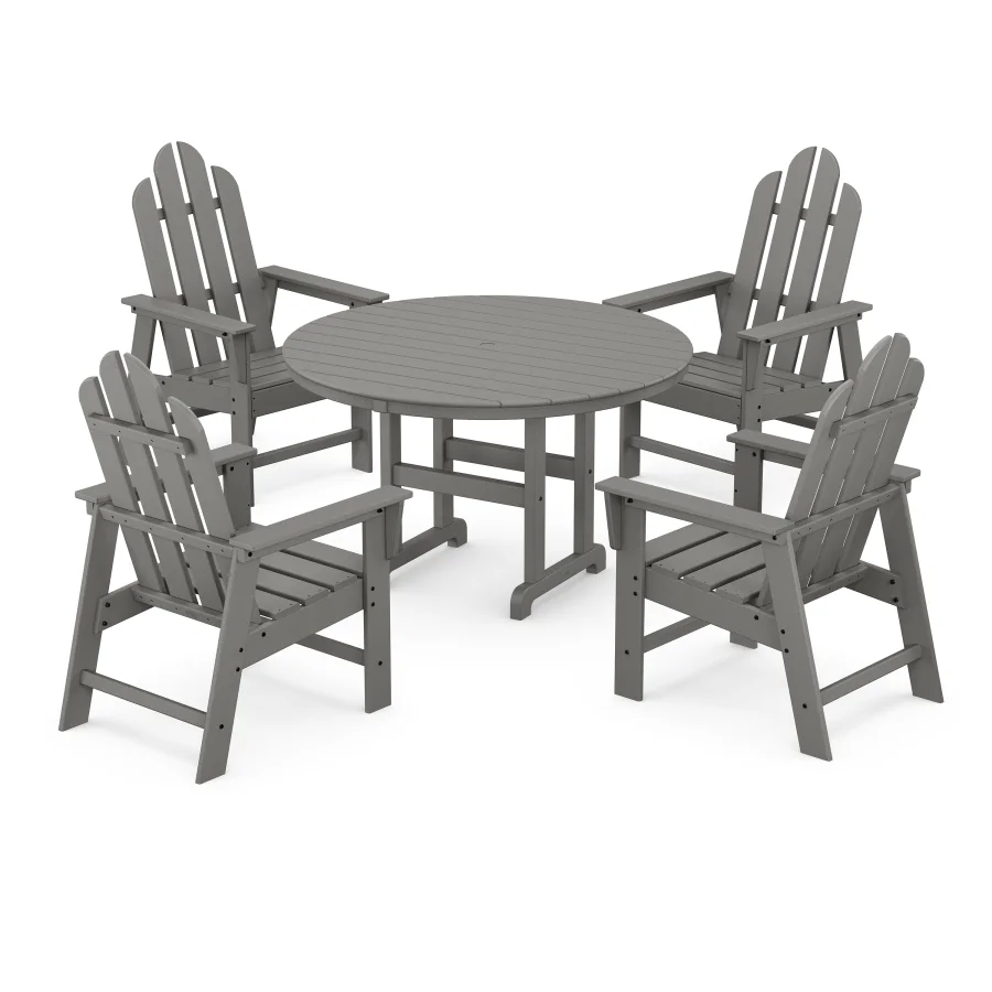 POLYWOOD Long Island 5-Piece Round Farmhouse Dining Set