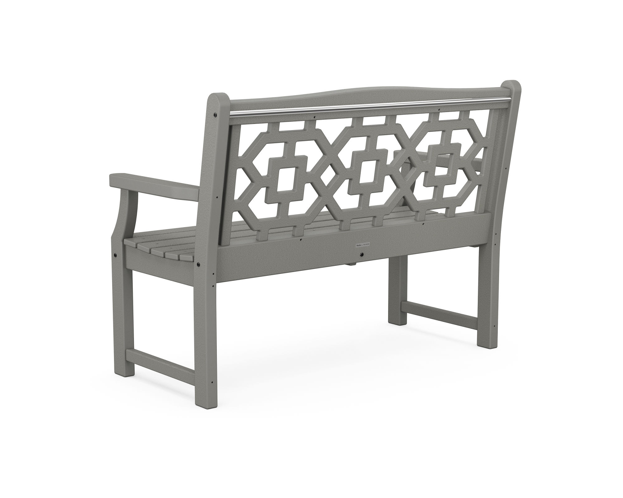 Grey metal garden bench best sale