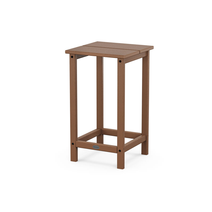 POLYWOOD Studio Square Counter Side Table in Teak