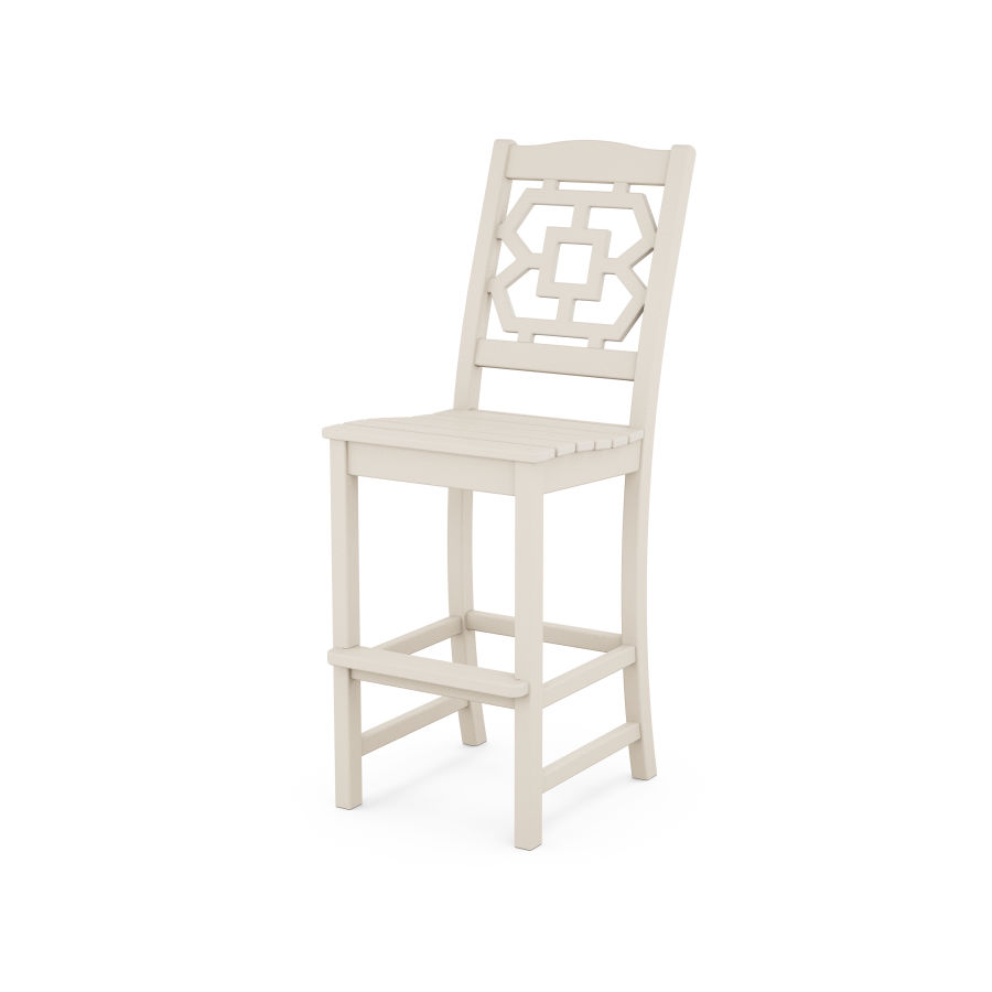 POLYWOOD Chinoiserie Bar Side Chair in Sand