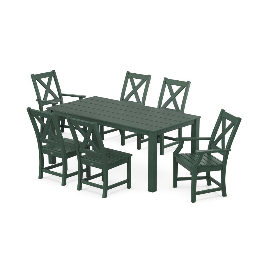 POLYWOOD Braxton 7-Piece Parsons Dining Set in Green