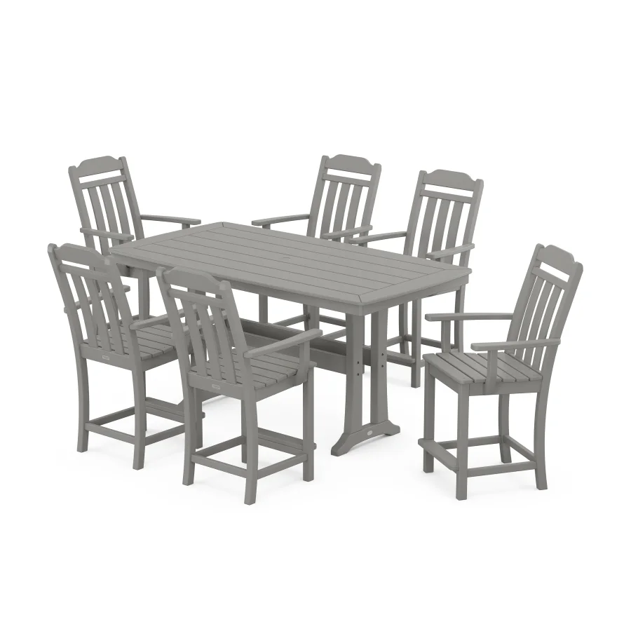 POLYWOOD Cottage Arm Chair 7-Piece Counter Set with Trestle Legs