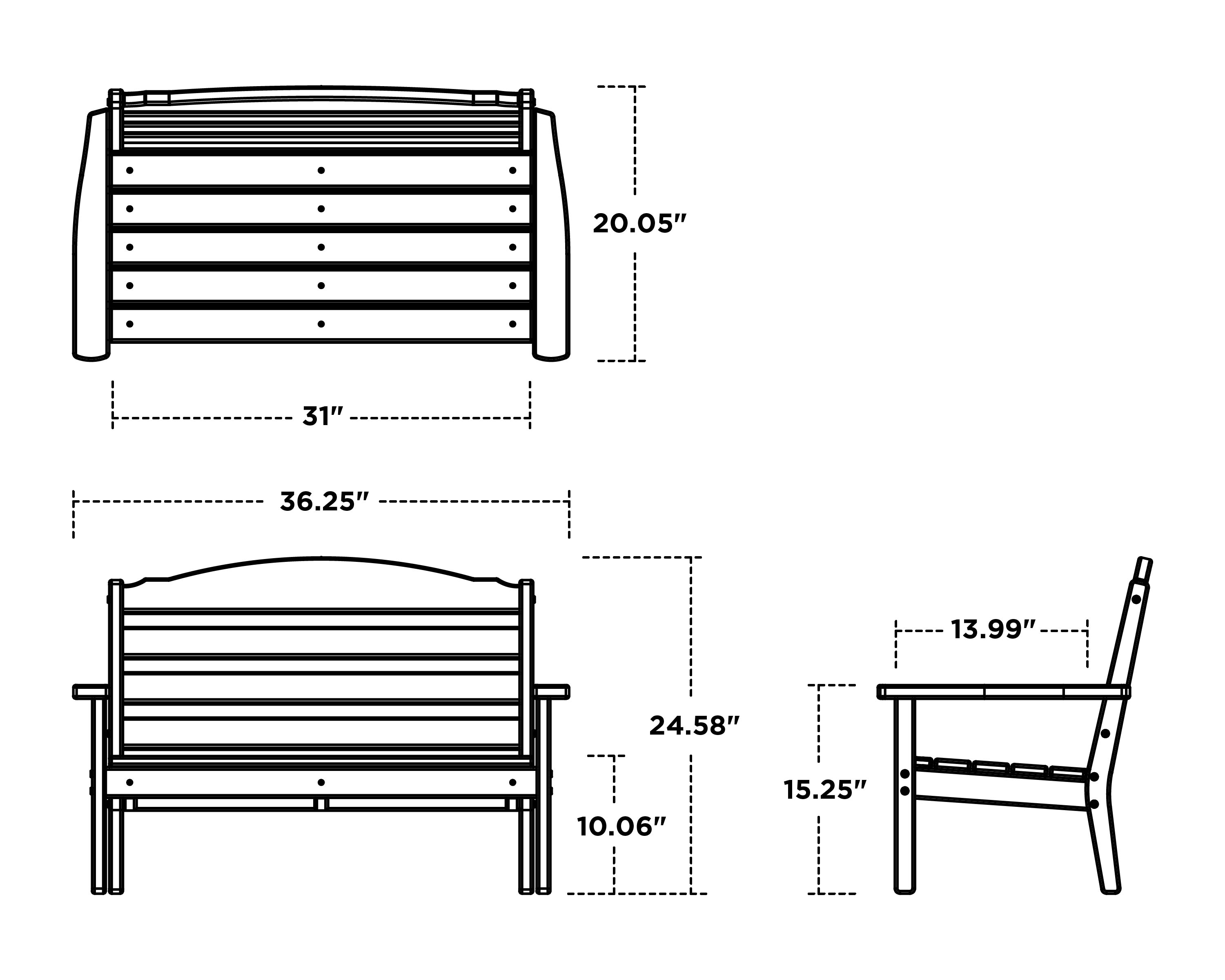 Dimensions for Savannah Kids Bench