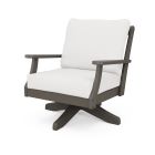 Braxton Deep Seating Swivel Chair in Vintage Finish