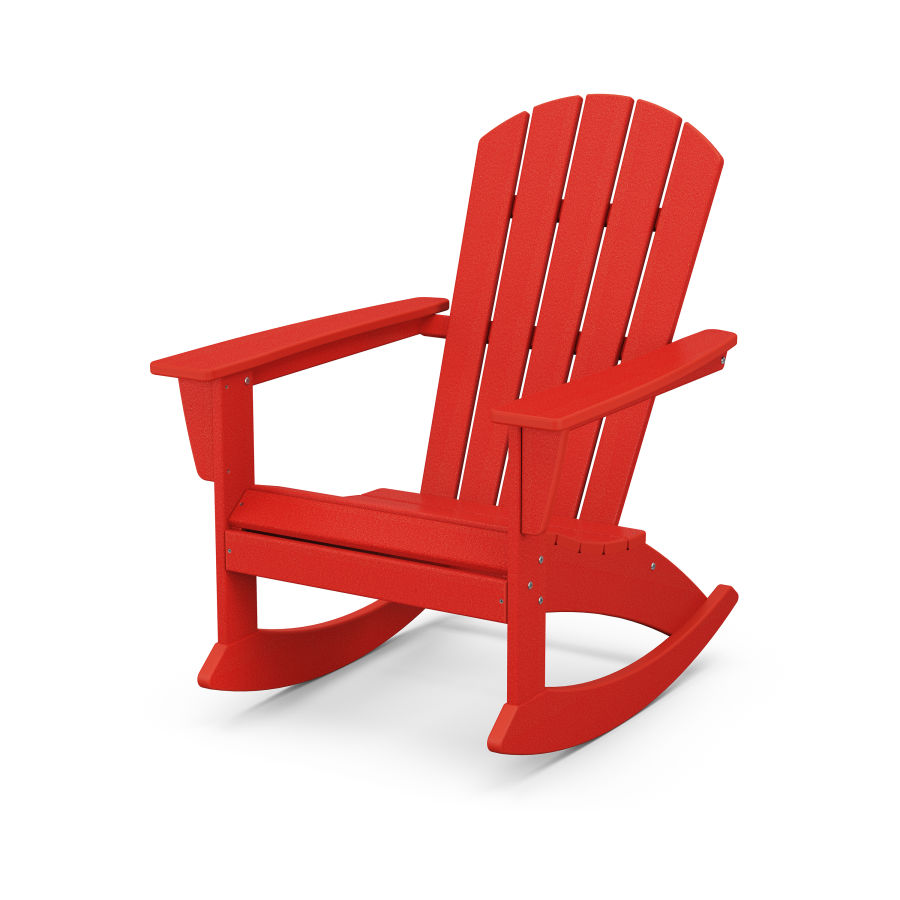 POLYWOOD Nautical Adirondack Rocking Chair in Sunset Red
