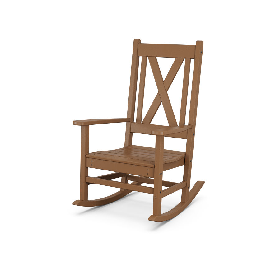 POLYWOOD Braxton Porch Rocking Chair in Teak