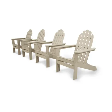 POLYWOOD Classics 4-Piece Adirondack Set in Sand