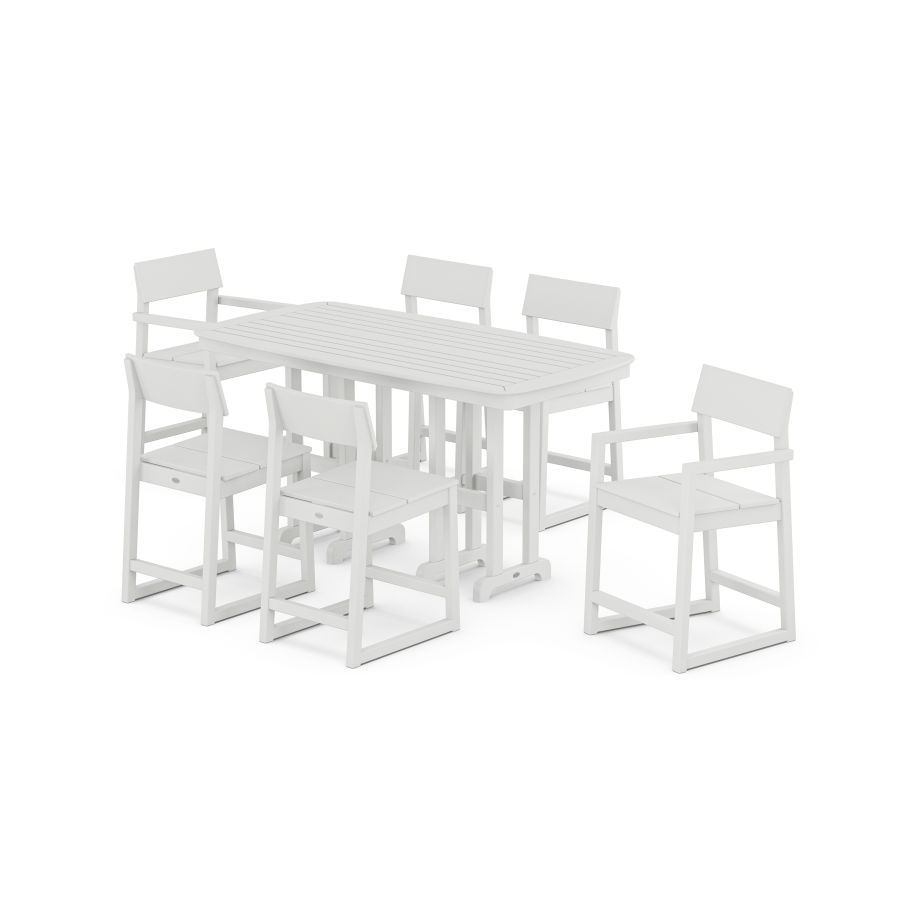 POLYWOOD EDGE 7-Piece Counter Set in White