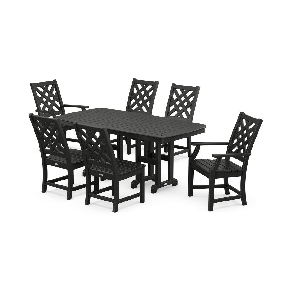 POLYWOOD Wovendale 7-Piece Dining Set in Black