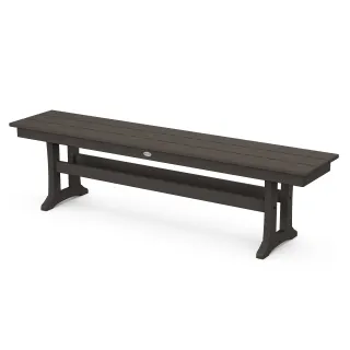 POLYWOOD Farmhouse Trestle 65" Bench in Vintage Finish