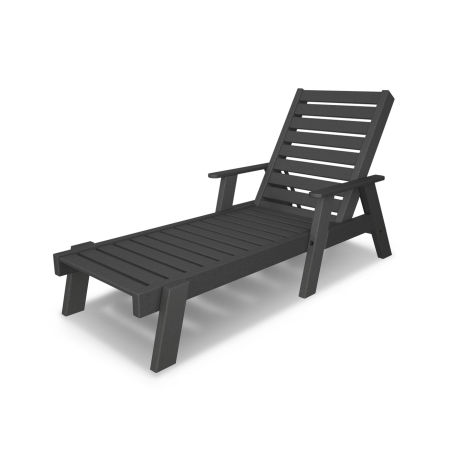 Captain Chaise with Arms in Slate Grey
