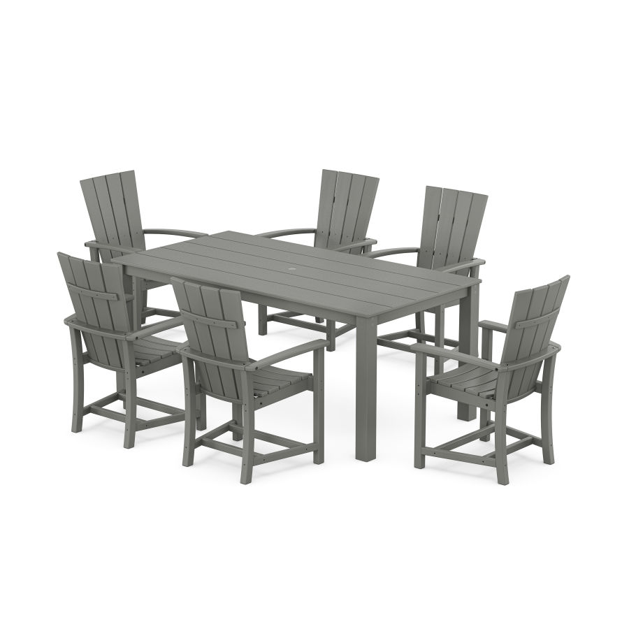POLYWOOD Quattro 7-Piece Parsons Dining Set in Slate Grey