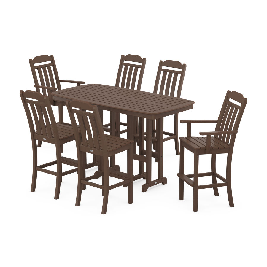 POLYWOOD Country Living 7-Piece Bar Set in Mahogany