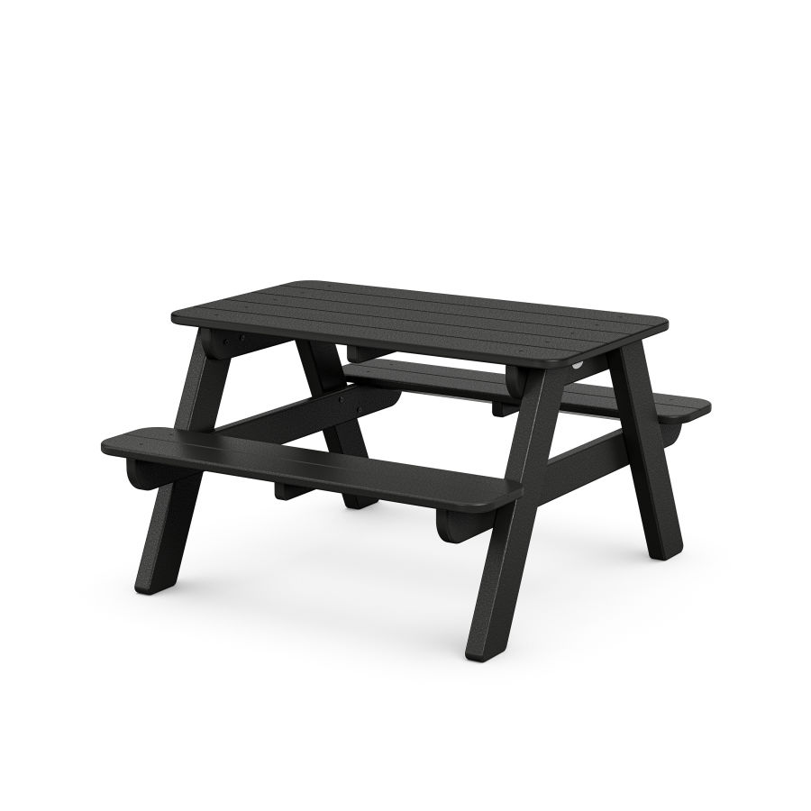 POLYWOOD Kids Outdoor Picnic Table in Black