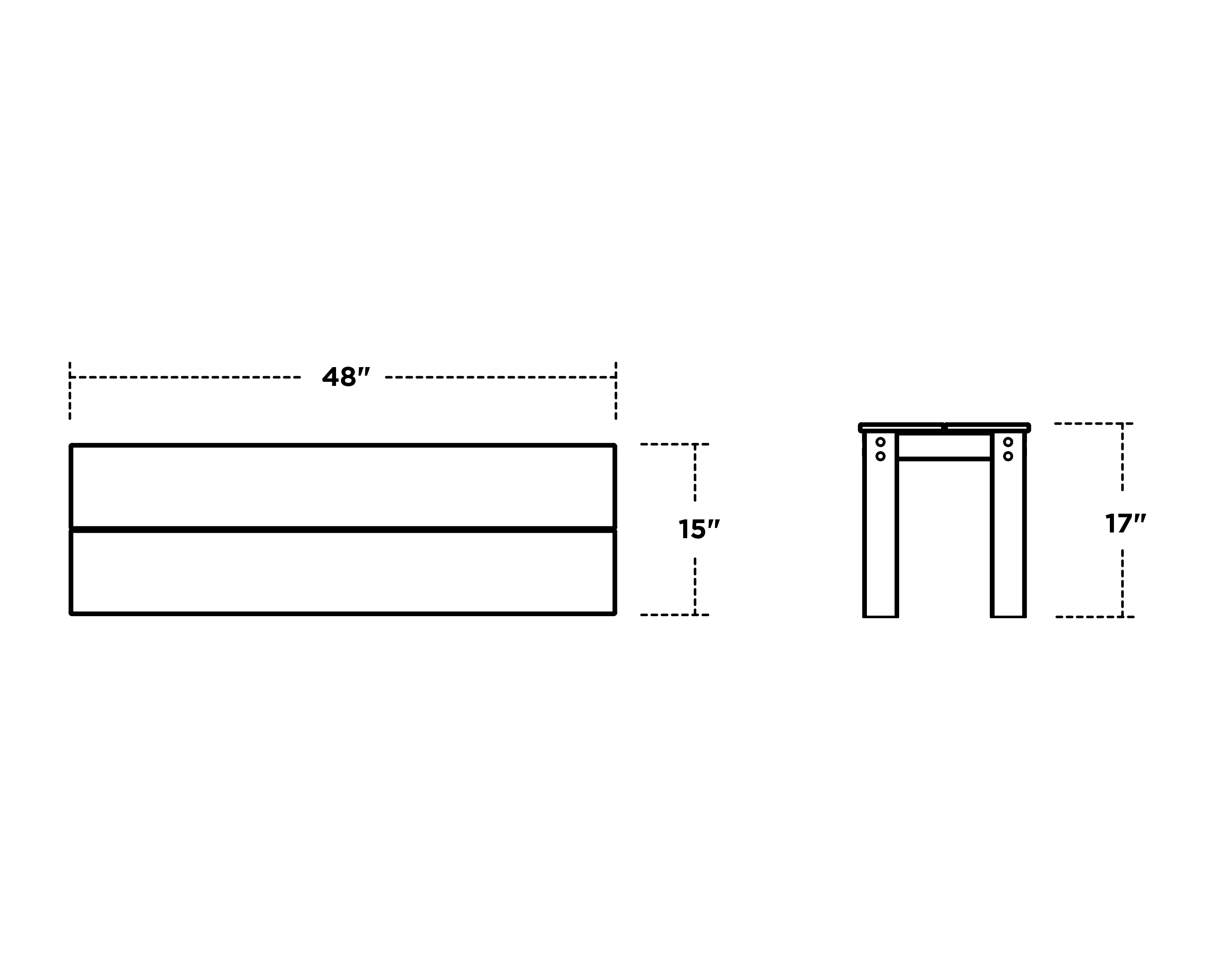 Dimensions for Studio Parsons 48" Bench