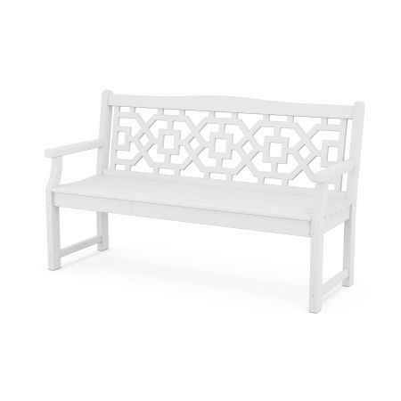 POLYWOOD Chinoiserie 60” Garden Bench in White