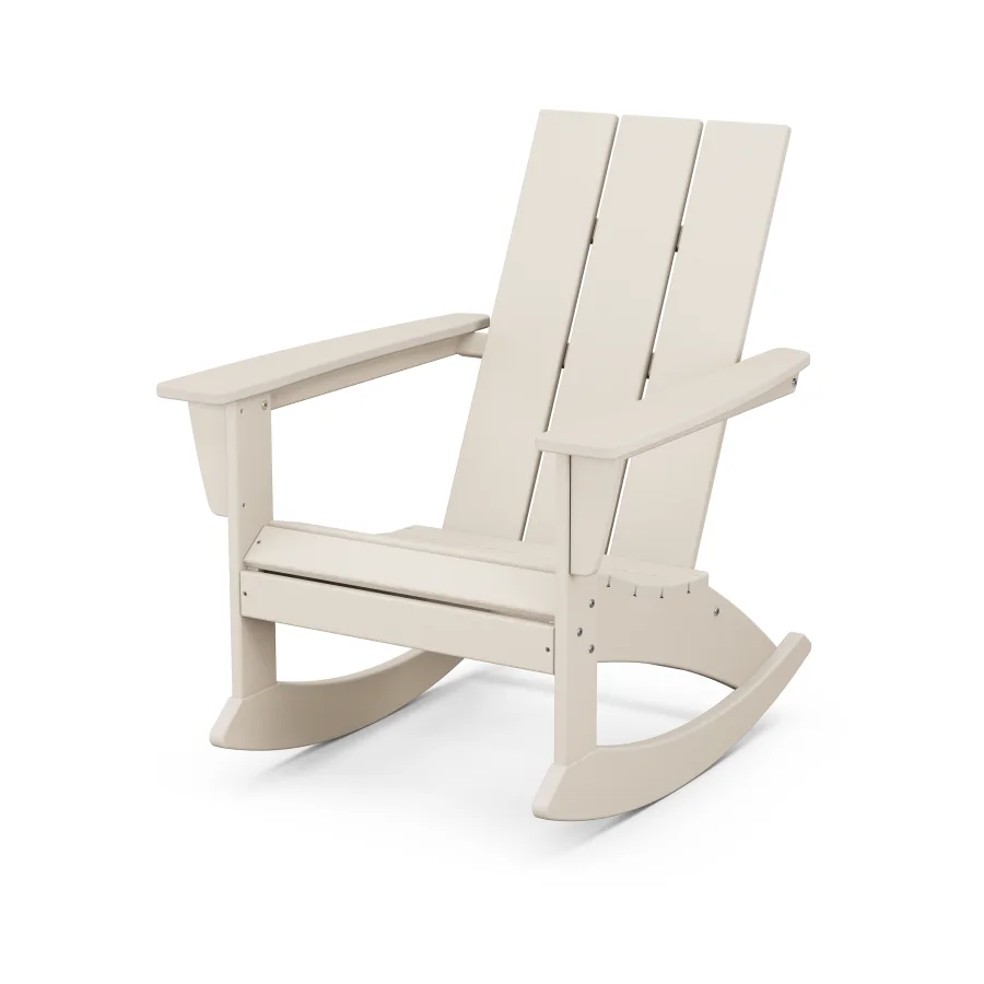 POLYWOOD Modern Adirondack Rocking Chair in Sand