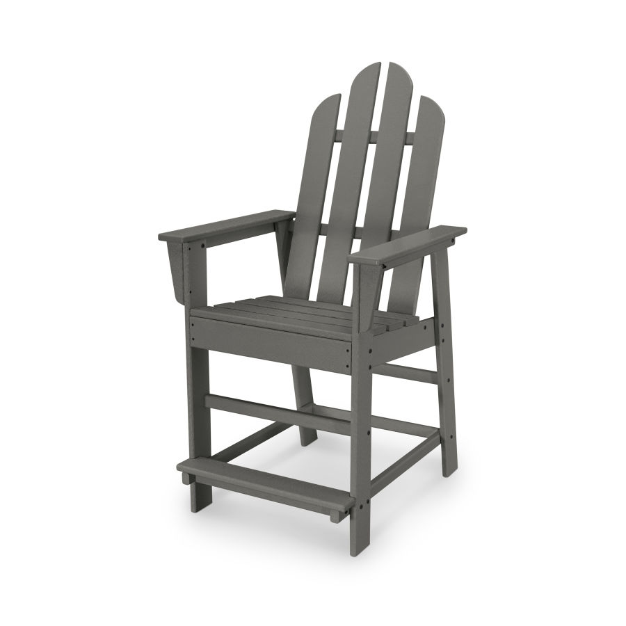 POLYWOOD Long Island Counter Chair in Slate Grey