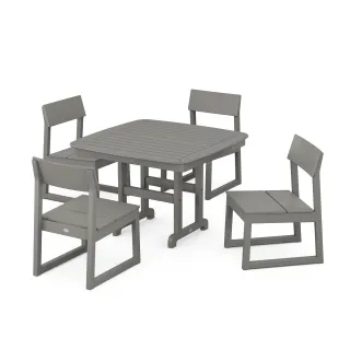 POLYWOOD EDGE Side Chair 5-Piece Dining Set with Trestle Legs