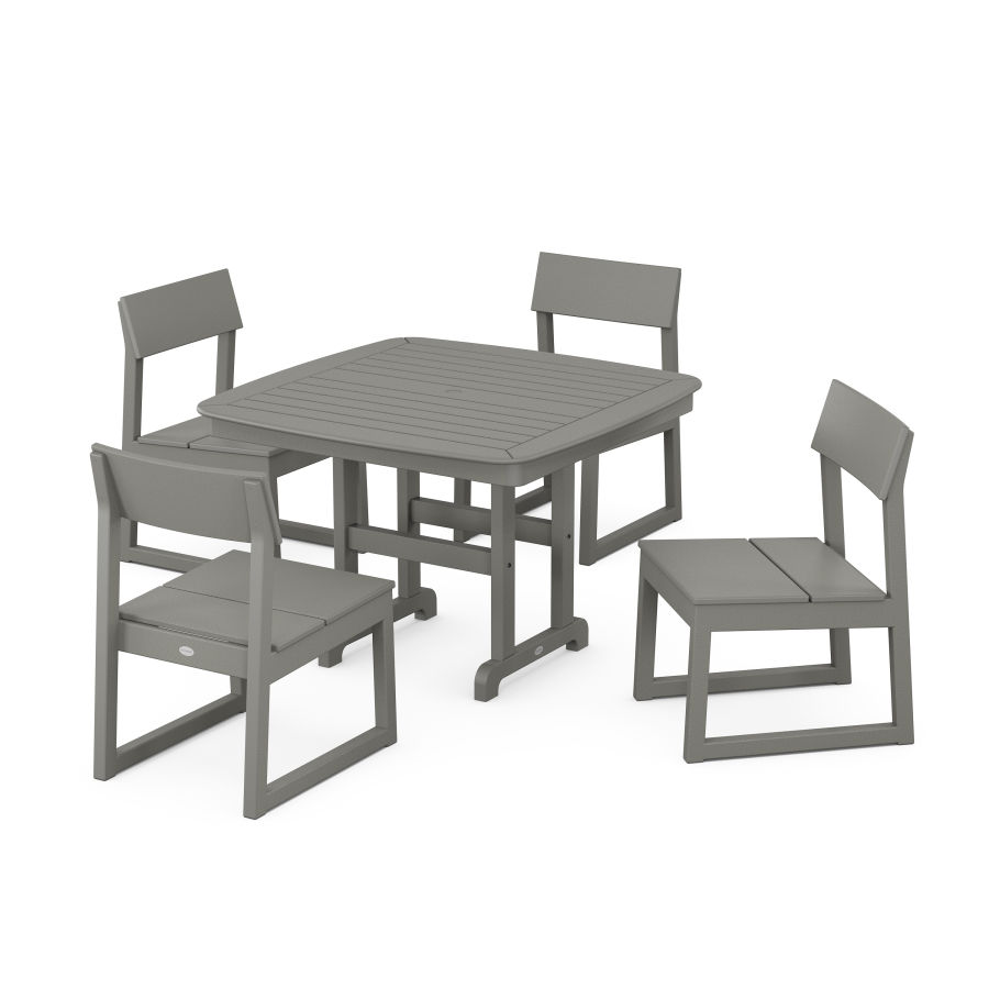 POLYWOOD EDGE Side Chair 5-Piece Dining Set with Trestle Legs