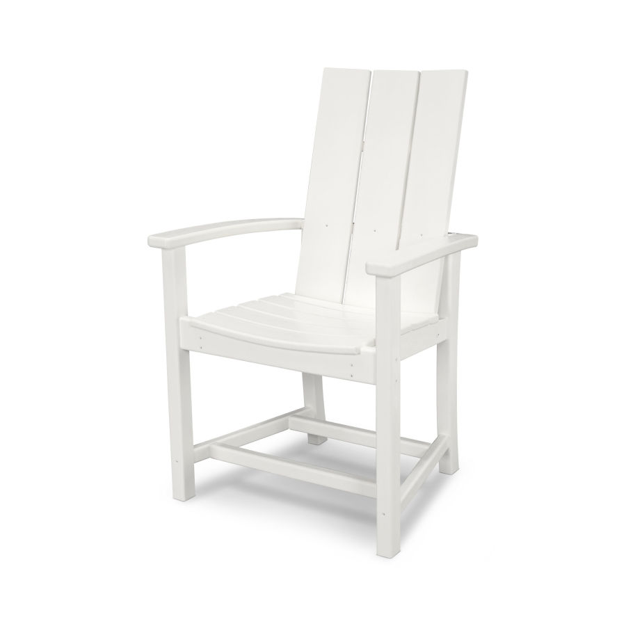 POLYWOOD Modern Adirondack Dining Chair in White