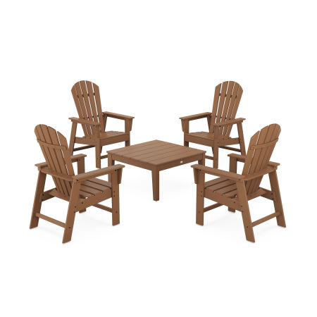 5-Piece South Beach Casual Chair Conversation Set with 36" Conversation Table in Teak