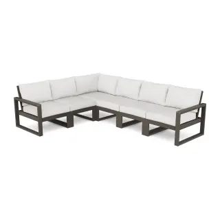 POLYWOOD EDGE 6-Piece Modular Deep Seating Set in Vintage Finish