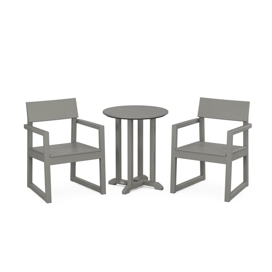 POLYWOOD EDGE 3-Piece Round Bistro Dining Set