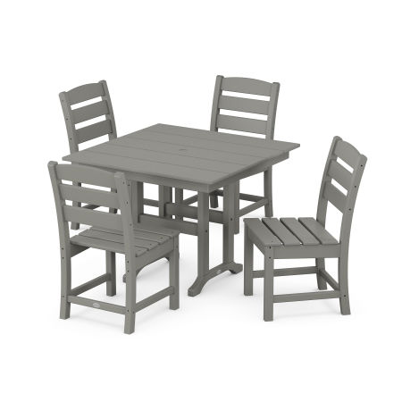 Lakeside Side Chair 5-Piece Farmhouse Dining Set in Slate Grey