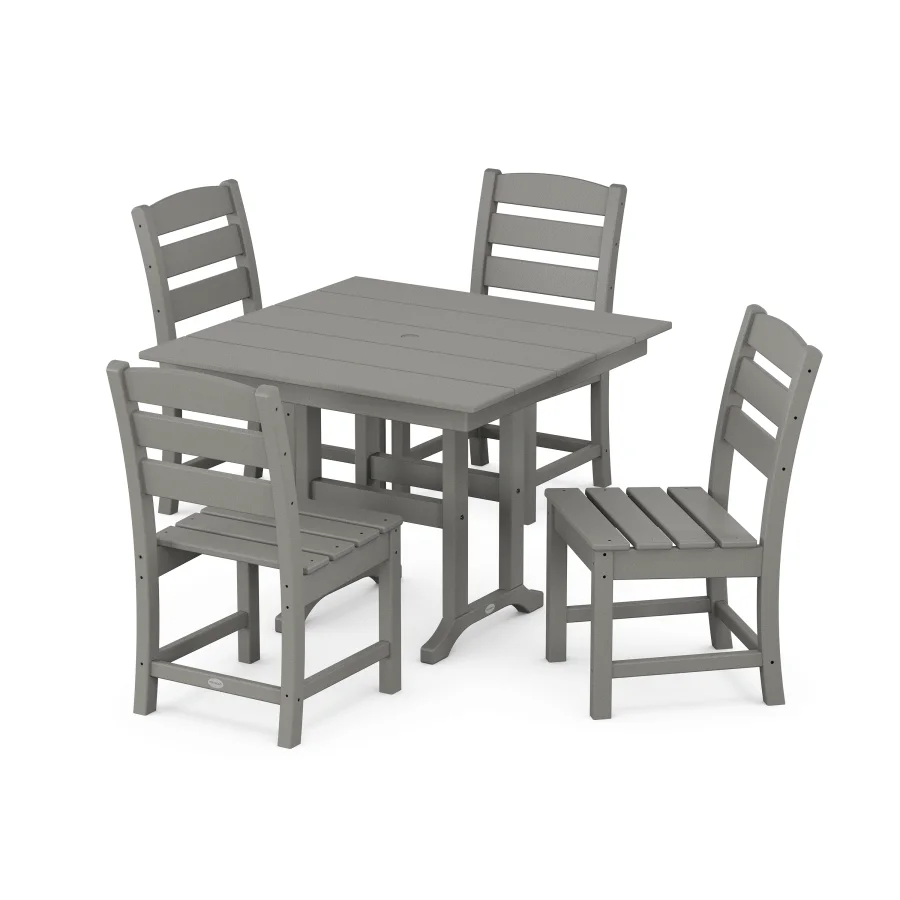 POLYWOOD Lakeside Side Chair 5-Piece Farmhouse Dining Set