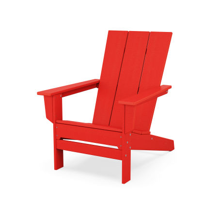 POLYWOOD Modern Studio Adirondack Chair in Sunset Red
