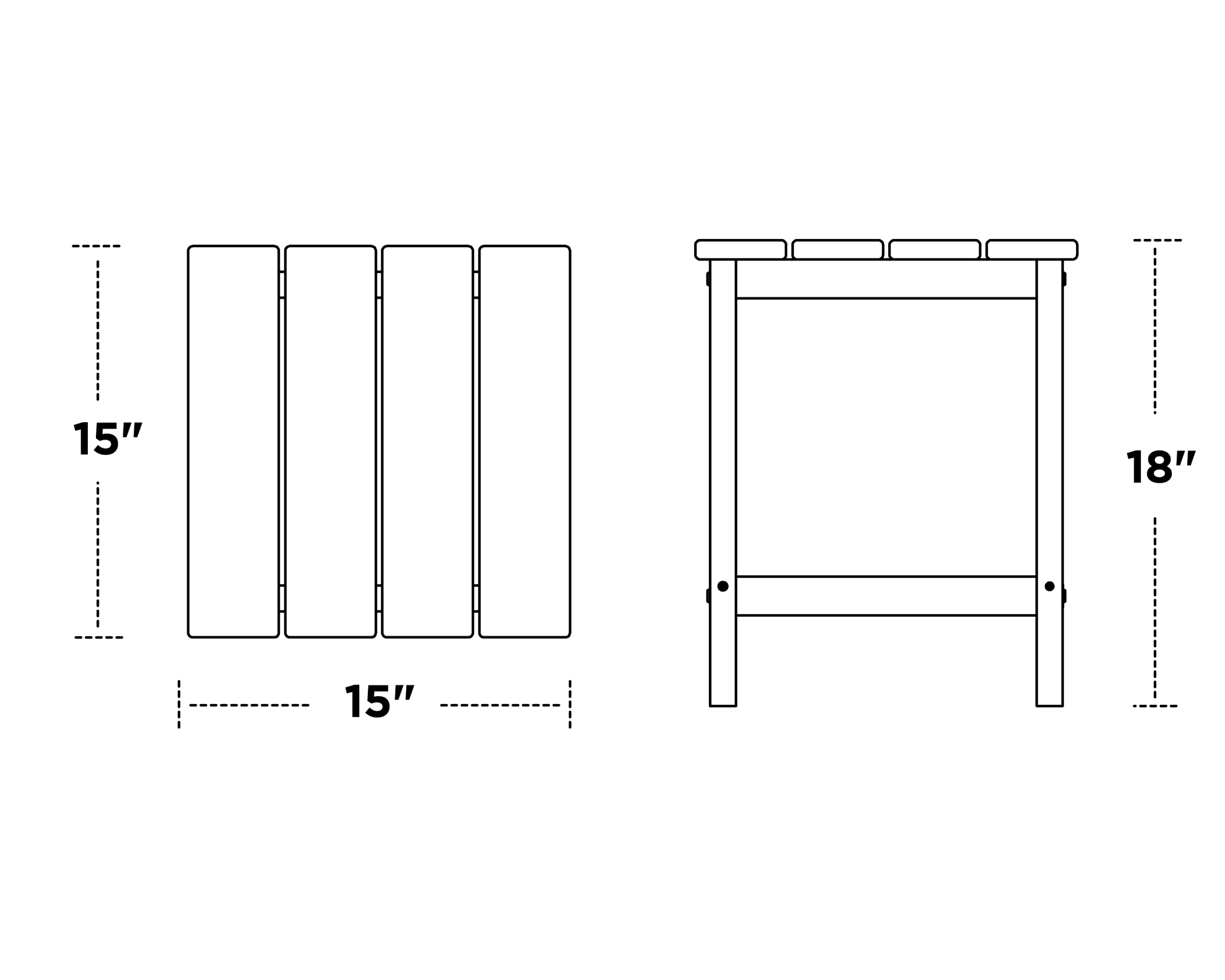 Dimensions for Long Island 18" Side Table