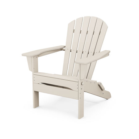 POLYWOOD South Beach Folding Adirondack Chair in Sand