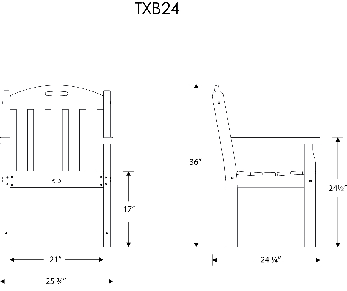 Dimensions for Yacht Club Garden Arm Chair