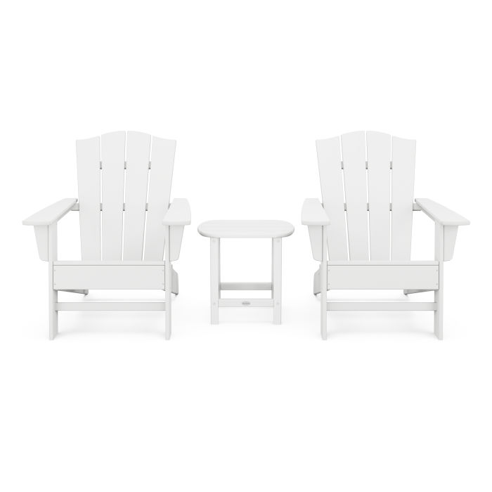 POLYWOOD Wave 3-Piece Adirondack Chair Set with The Crest Chairs